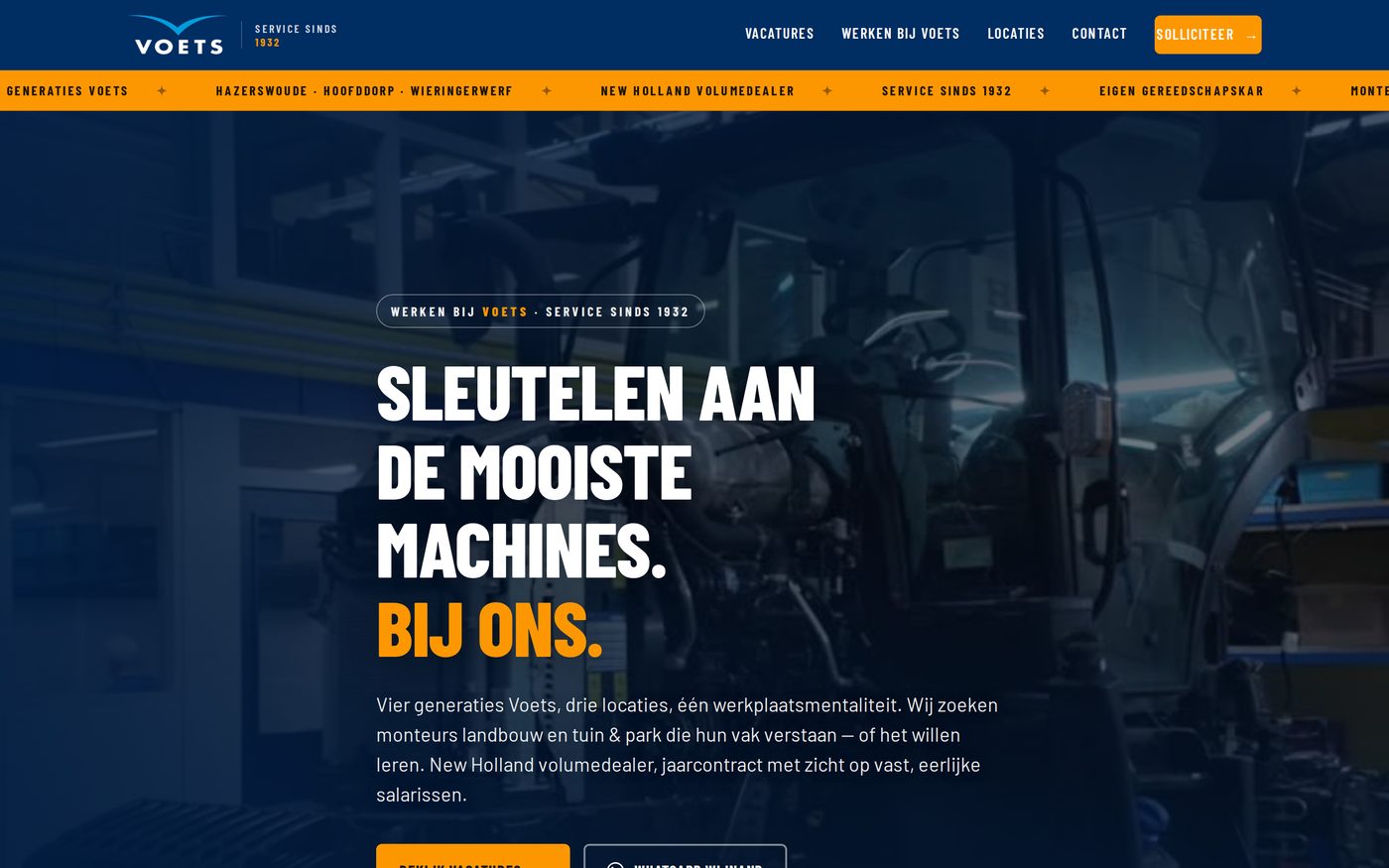 De werkenbij-site van Voets Tractoren en Werktuigen, voetsvacatures.nl